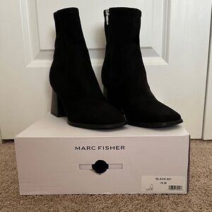 Marc Fisher Black Heeled Boots for Women